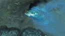 RapidEye image from 6.09.2014 shows lava and sulphuric gases at Holuhraun (false color), © BlackBridge