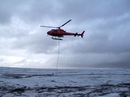 Helicopter transport of the heavy glaciological equipment
