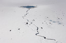 Ice depression along the fracture zone at Dyngjujökull (diameter ca. 200 m) 30.8.2015, © Gretar Ívarsson