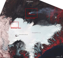 Bárðarbunga and Holuhraun shown on a Landsat 8 image from 6.9.2014, © NASA, IsViews