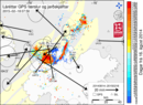 Displacement of GPS stations 16.08.2014 - 18.02.2015, © Icelandic Met Office