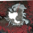 RapidEye image of Mýrdalsjökull from 10.09.2011 showing the location of a profile along Sléttjökull outlet glacier